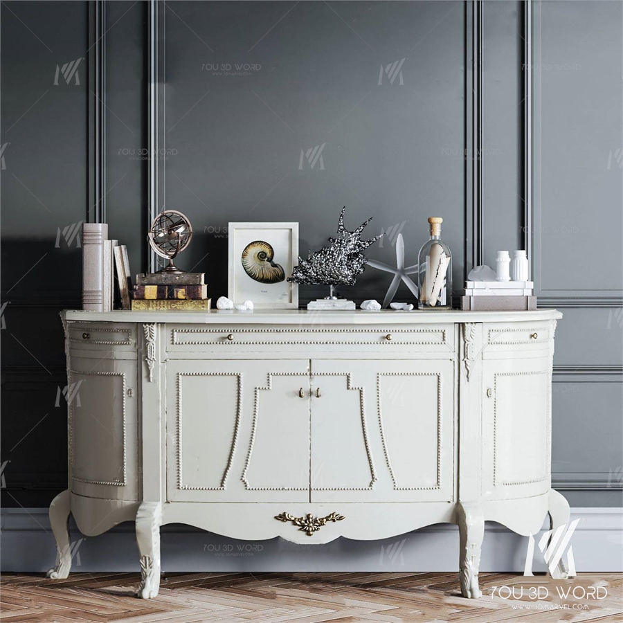 European style sideboard 3d model